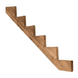 Limon en bois traité brun 6 marches (2x12)