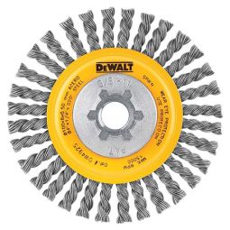 Brosse circulaire à fils noués, 4" diamètre, 5/8-11" d'arbre, acie au carbone