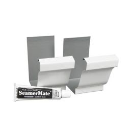 Ensemble de joints pour gouttières de type K 2 pièces, blanc, aluminium