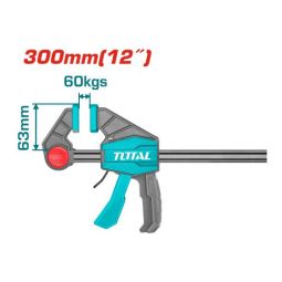 12-Inch (300 mm) Quick-Release Bar Clamp with 60 kg Capacity