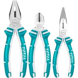 3-Piece Pliers Set (200 mm, 160 mm, 160 mm) with Ergonomic Handles