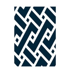 Navy and White Striped Plastic Outdoor Rug 6' x 9'