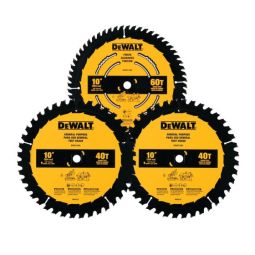 Ensemble de 3 lames de scie circulaire tout usage 10"
