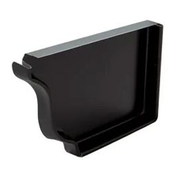 Capuchon d'extrémité droite pour gouttière de type K, noir, en aluminium, 5"