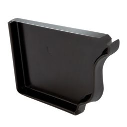 Capuchon d'extrémité gauche pour gouttière de type K, noir, en aluminium, 5"