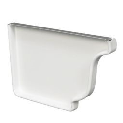 Capuchon d'extrémité gauche pour gouttière, blanc, en aluminium, 1 unité, 5"
