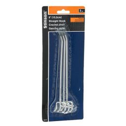 Pegboard Straight Hooks - 6" - Pack of 3