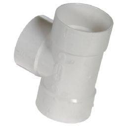 PVC/BNQ Straight Tee - 4" - Hub - White