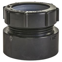 ABS DWV Female Trap Adapter, 1-1/2" HUB X Plastic Nut