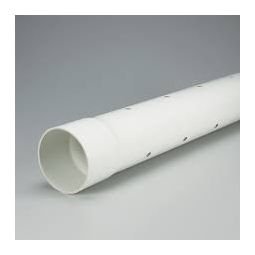 PVC sewer and drain pipe uni, 3" x 10', bell end, BNQ certified perforated.