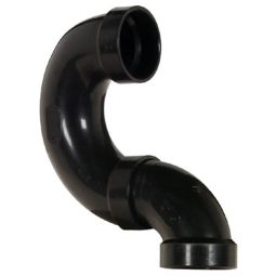 ABS DWV P-trap, 3" socket, without plug, black.
