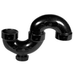 ABS DWV S-trap, 1-1/2" socket, with plug