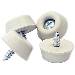 Bumper Screw-On 1" Rubber Off-White (4)