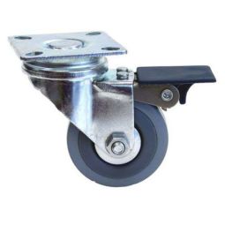 Caster Swivel/Brake 2" Grey Thermoplastic Rubber