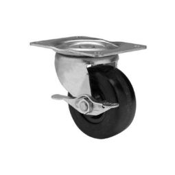 Caster Swivel/Brake 2-1/2" Rubber Black