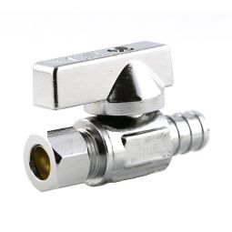 Straight Stop Valve 1/2" PEX x 3/8" OD Compression
