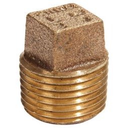 Bouchon, laiton sans plomb, tête carrée, 1/2", MIP