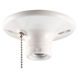 Pull-Chain Ceiling Lampholder 4" White