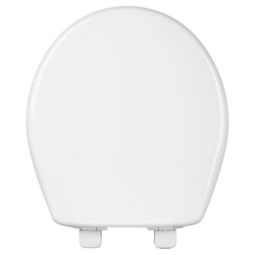 Caswell Round Plastic Toilet Seat with Slow Close - White - 14.38" x 15.44"
