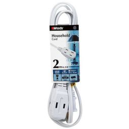 Cordon de rallonge à prise triple 13A  x 2M  Blanc  16/2