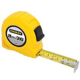 Ruban à mesurer de 8m/26 pieds x 1 pouce (échelle métrique/anglaise)