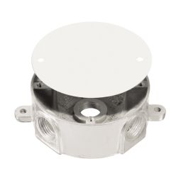 Boite Ronde Étanche avec Couvercle 1/2"  Blanc