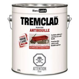 Peinture antirouille à base d'huile Tremclad, fini lustré, blanc, 3,78 l