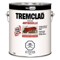 Peinture antirouille à base d'huile Tremclad, fini lustré, noir, 3,78L