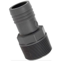 Adaptateur mâle, polyéthylène, 1 1/2 po x 1 1/2 po, gris