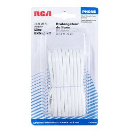 Cordon de raccord pour téléphone, 25', blanc