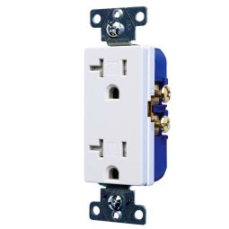 Prise double inviolable. 20 Amp, 2 pôles, 3 fils, 125V/AC