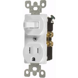 Combination Switch & Grounding Outlet White