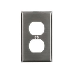 Dual Receptacle Plate stainless steel