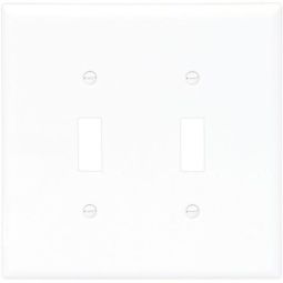 Wallplate - 2 Toggle - Switch - Plastic - White