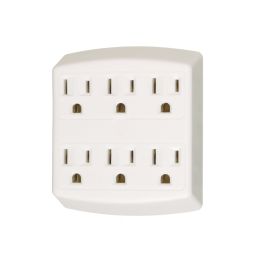 6 Outlets Adapter White