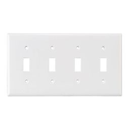 Plaque Quadruple pour interrupteur à bascule Blanc