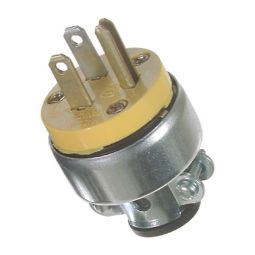 Bipolar plug. 15 A. 125 V. 2 poles, 3 wires. Yellow