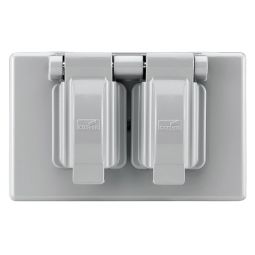 Weatherproof Grey Plastic Outlet Cover