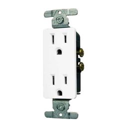 Duplex Receptacle - 15 A - 125 V - Metal/Plastic - White