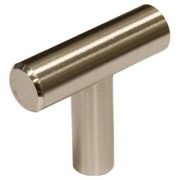 Bouton contemporain en acier Washington, nickel brossé, 40mm