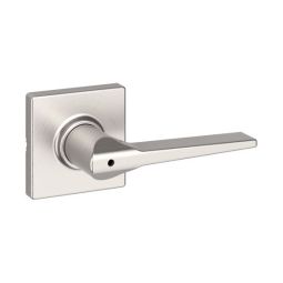 Hollis Square Rose Privacy Lever - Privacy - Satin Nickel