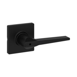 Hollis Square Rose Privacy Lever - Privacy - Matte Black