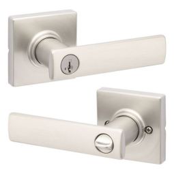 Breton Square Rose Keyed Entry Levers