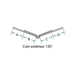 Coin Extérieur Papier 135 deg Platinum 10' "PG1OX"