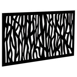 Panneau décoratif d'extérieur Sprig, 2' x 4', noir
