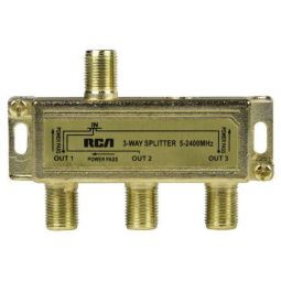 Séparateur de signal pour câble coaxial, 3 voies, 2,4 GHz, or