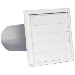 Évent à Volet, plastique, 4", blanc