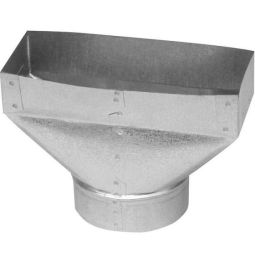 Galvanized Universal Boot for Transition Between Ducts 4" x 10" x 5"