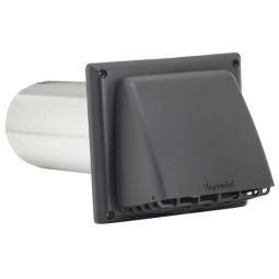 Évent de ventilation 4" avec grille en plastique noir et tuyau 10"long