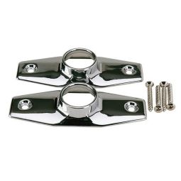 Shower rod flange long chrome